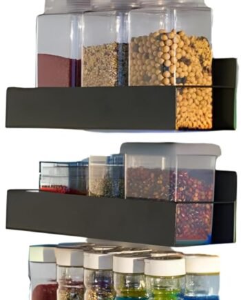 Magnetic spice rack set for refrigerator, space saver with rack | Strong magnetic shelf for fridge, extra storage | Seasoning organizer for Kitchen