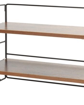 Wood Desk Shelf Organizer, 2-Tier Desktop Supplies Storage Rack, Adjustable Stackable Desk Shelf for Office, Kitchen, Bathroom, 15.75"*12.2"*7.87"