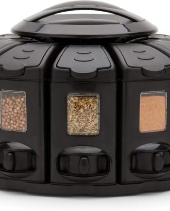 12 Compartments Spice Rack, Black 9.5 x 9.5 x 6.5 inches
