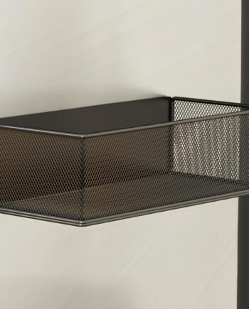 Magnetic Basket Organizer Holder for Fridge Sipce Rack Magnetic Storage Bin Box Containers for Refrigerator Magnetic Shelf for Fridge Whiteboard Classroom (Black, 10.63''L*4.72''W*3.03''H)