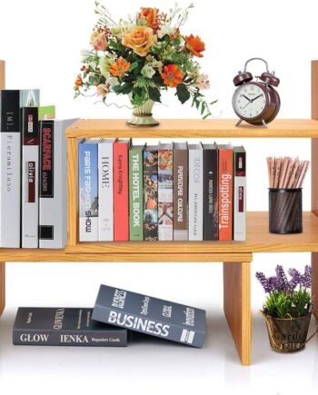 Adjustable Desktop Bookshelf, Desk Organizer Display Shelf Counter Top Bookcase Free Style Display Shelf Rack Office Supplies Storage Shelf Book Multipurpose Bookshelf for Office Kitchen