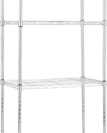 4-Shelf Adjustable, Storage Shelving Unit, (200 Pound Loading Capacity per Shelf), Steel Organizer Wire Rack, 13.4"D x 23.2"W x 48"H, Chrome