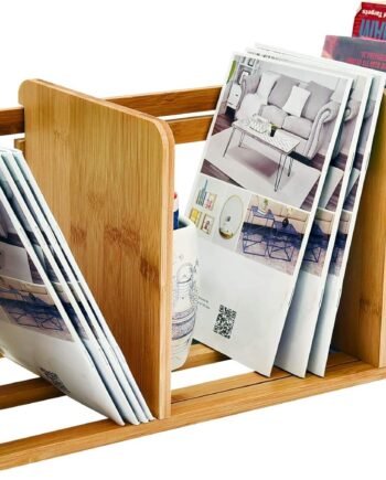 Bamboo Desktop Bookshelf Small Book Rack Adjustable Desk Storage Organizer